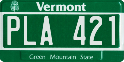 VT license plate PLA421