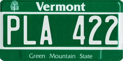 VT license plate PLA422