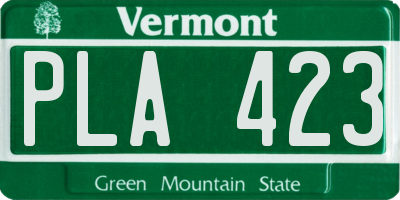 VT license plate PLA423