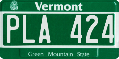 VT license plate PLA424