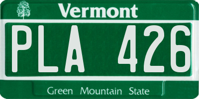VT license plate PLA426
