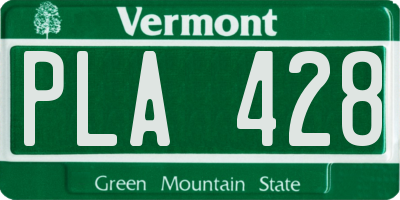 VT license plate PLA428