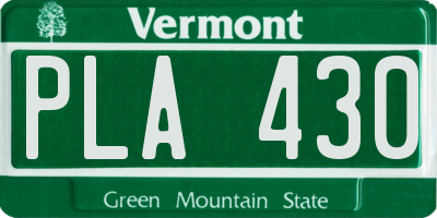 VT license plate PLA430