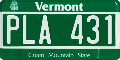 VT license plate PLA431