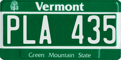 VT license plate PLA435