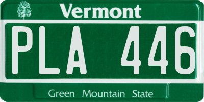 VT license plate PLA446