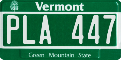 VT license plate PLA447