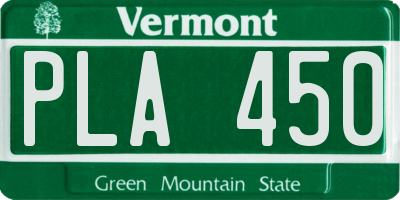 VT license plate PLA450