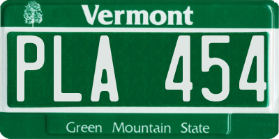 VT license plate PLA454