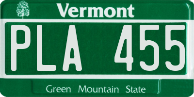 VT license plate PLA455