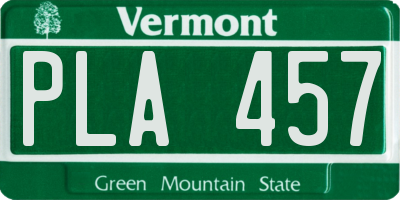 VT license plate PLA457