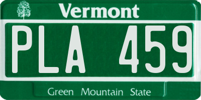 VT license plate PLA459