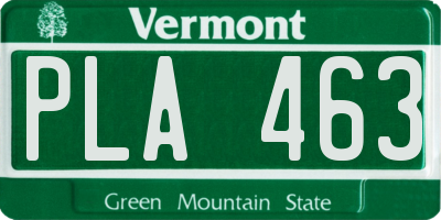VT license plate PLA463