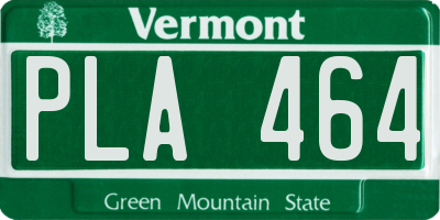 VT license plate PLA464