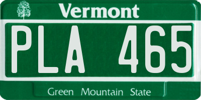 VT license plate PLA465
