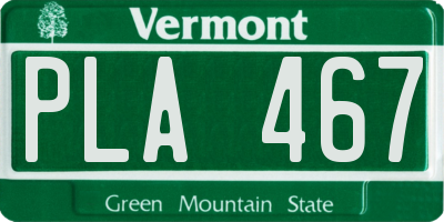 VT license plate PLA467