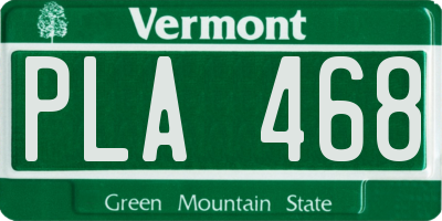 VT license plate PLA468
