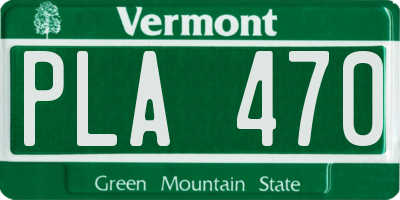 VT license plate PLA470