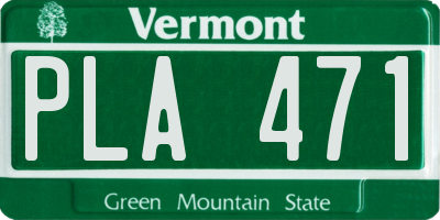 VT license plate PLA471
