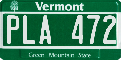 VT license plate PLA472