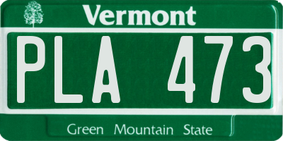 VT license plate PLA473