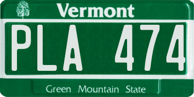 VT license plate PLA474