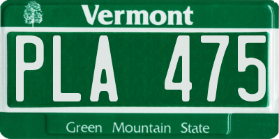 VT license plate PLA475