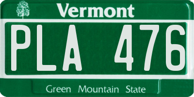 VT license plate PLA476