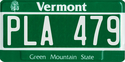 VT license plate PLA479