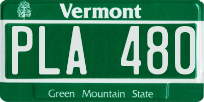 VT license plate PLA480