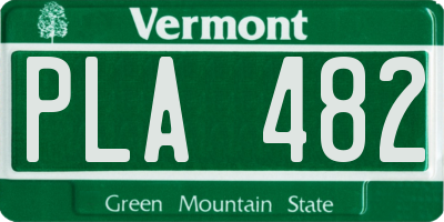 VT license plate PLA482
