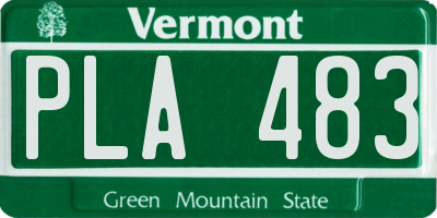 VT license plate PLA483
