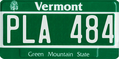 VT license plate PLA484