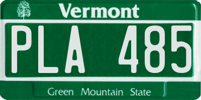 VT license plate PLA485