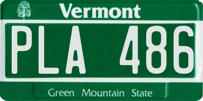 VT license plate PLA486