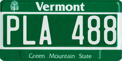 VT license plate PLA488