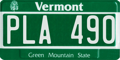 VT license plate PLA490
