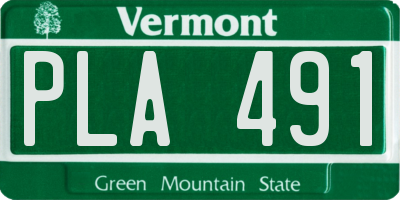 VT license plate PLA491