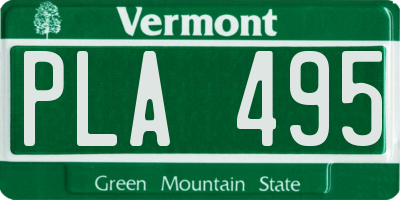 VT license plate PLA495