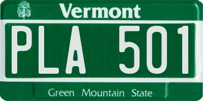 VT license plate PLA501
