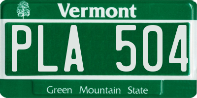 VT license plate PLA504