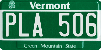 VT license plate PLA506