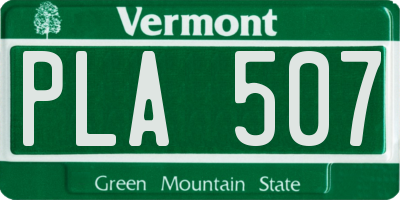 VT license plate PLA507