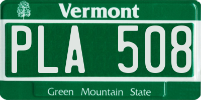 VT license plate PLA508