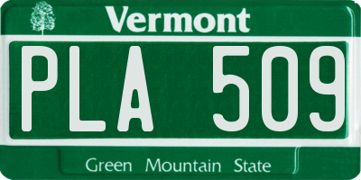 VT license plate PLA509