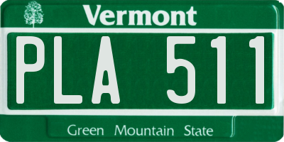 VT license plate PLA511