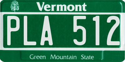 VT license plate PLA512