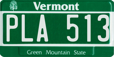 VT license plate PLA513