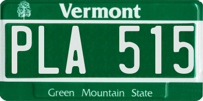 VT license plate PLA515