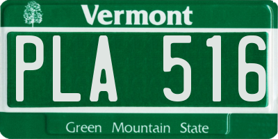 VT license plate PLA516